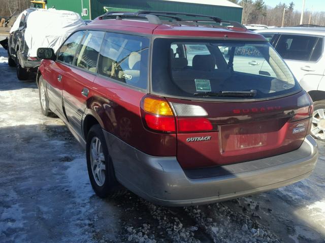 4S3BH675047635965 - 2004 SUBARU LEGACY OUT RED photo 3