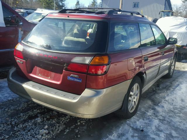 4S3BH675047635965 - 2004 SUBARU LEGACY OUT RED photo 4