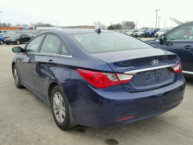 5NPEB4AC2DH679665 - 2013 HYUNDAI SONATA GLS BLUE photo 3