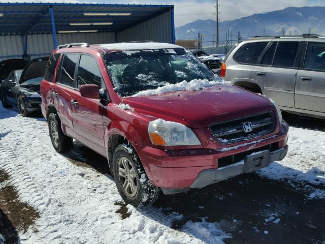 2HKYF18575H537630 - 2005 HONDA PILOT EXL RED photo 1