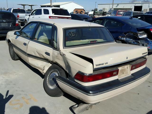 2MEPM37X0JB617923 - 1988 MERCURY TOPAZ LS TAN photo 3