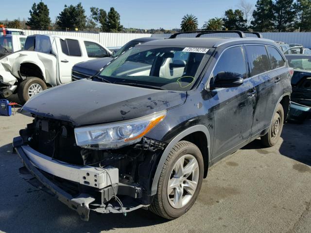 5TDDKRFH9FS114646 - 2015 TOYOTA HIGHLANDER BLACK photo 2