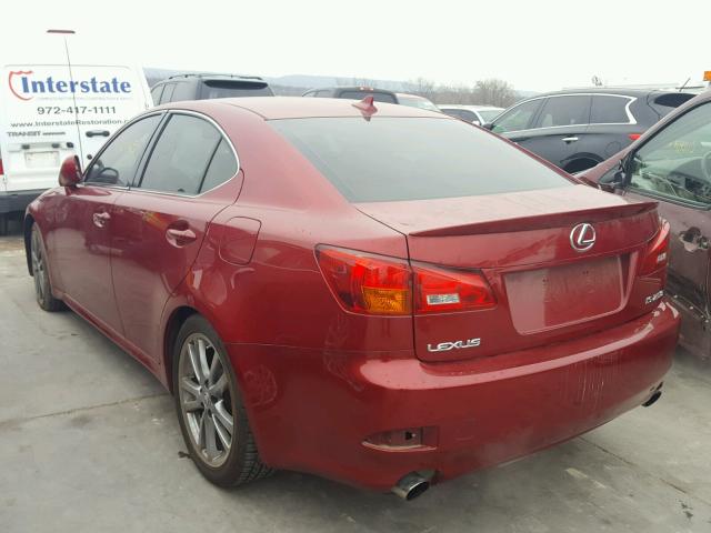 JTHBK262985080466 - 2008 LEXUS IS 250 BURGUNDY photo 3