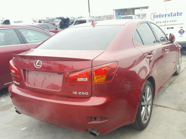 JTHBK262985080466 - 2008 LEXUS IS 250 BURGUNDY photo 4