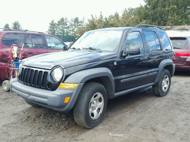 1J4GL48K96W272551 - 2006 JEEP LIBERTY SP BLACK photo 2