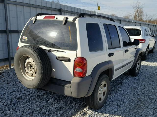 1J4FK48103W544356 - 2003 JEEP LIBERTY SP WHITE photo 4