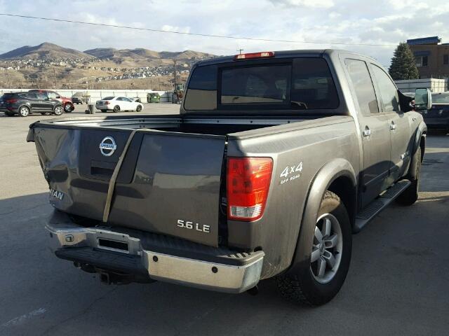 1N6AA07B25N511905 - 2005 NISSAN TITAN XE GRAY photo 4