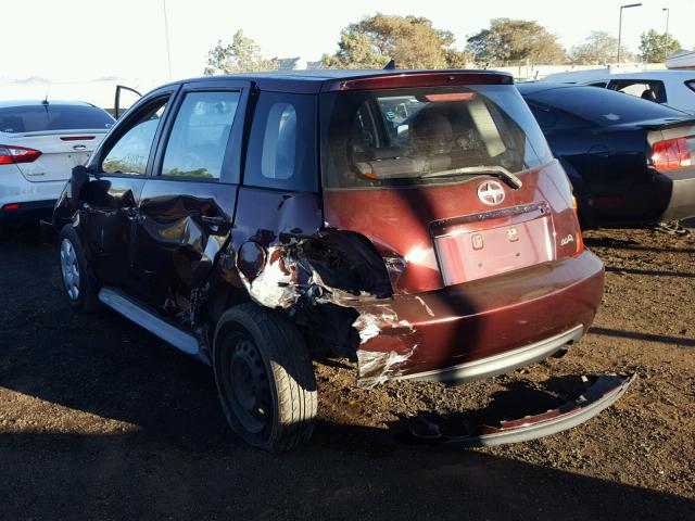 JTKKT604940046088 - 2004 TOYOTA SCION XA MAROON photo 3