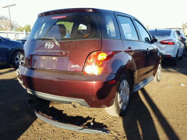 JTKKT604940046088 - 2004 TOYOTA SCION XA MAROON photo 4