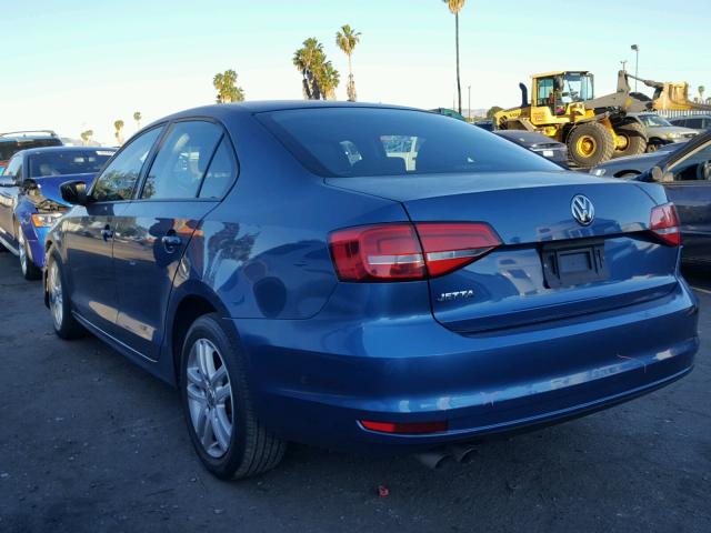 3VW2K7AJ7FM252981 - 2015 VOLKSWAGEN JETTA BASE BLUE photo 3