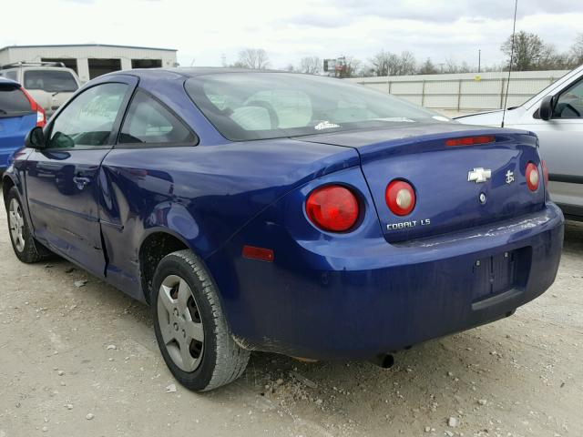 1G1AK15F377302393 - 2007 CHEVROLET COBALT LS BLUE photo 3