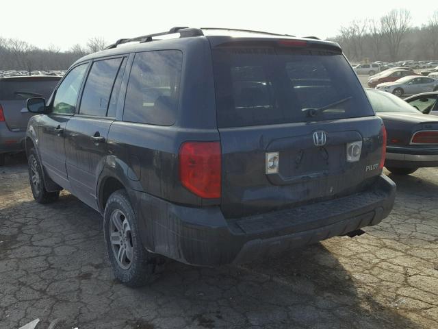 2HKYF18553H617344 - 2003 HONDA PILOT EXL BLUE photo 3