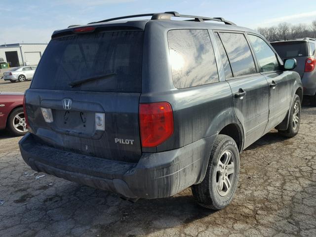 2HKYF18553H617344 - 2003 HONDA PILOT EXL BLUE photo 4