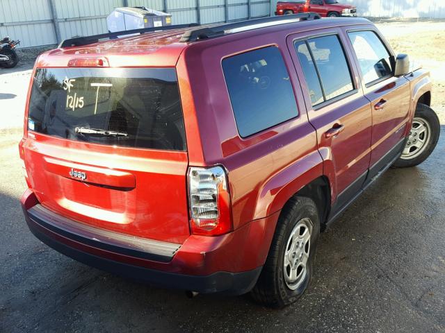 1C4NJPBA0FD409571 - 2015 JEEP PATRIOT SP RED photo 4