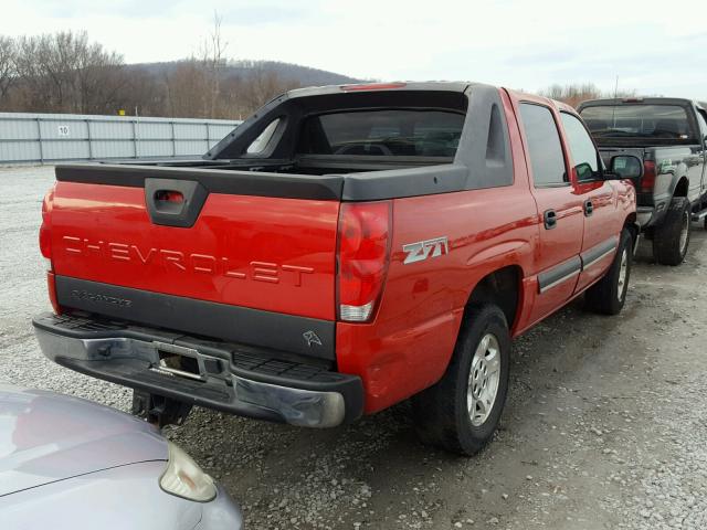 3GNEK12T14G161608 - 2004 CHEVROLET AVALANCHE RED photo 4