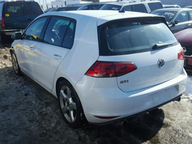 3VW547AU2GM015558 - 2016 VOLKSWAGEN GTI S/SE WHITE photo 3