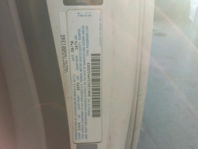 3VWCC21C1XM410223 - 1999 VOLKSWAGEN NEW BEETLE 白色 照片 10