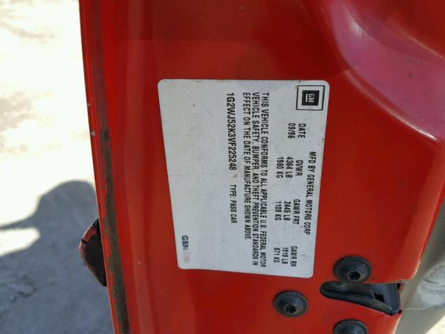 1G2WJ52K3VF225248 - 1997 PONTIAC GRAND PRIX Qırmızı foto 10