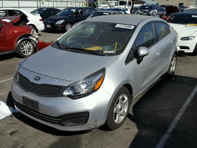 KNADM4A39E6410545 - 2014 KIA RIO LX SILVER photo 2