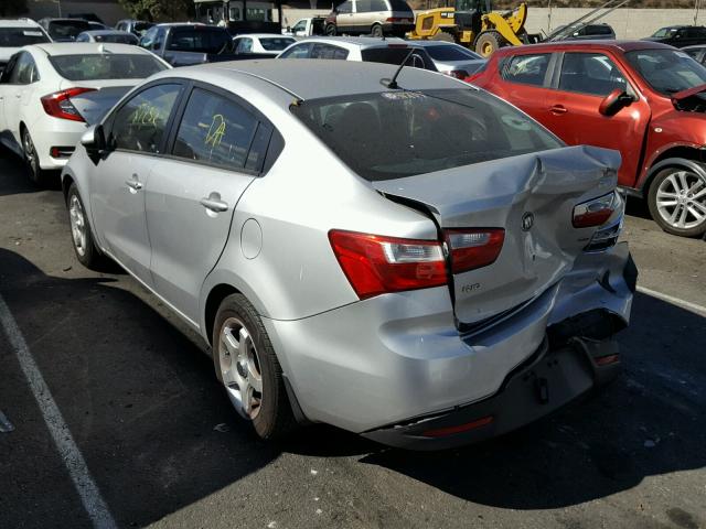 KNADM4A39E6410545 - 2014 KIA RIO LX SILVER photo 3