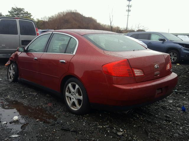 JNKCV51E83M017100 - 2003 INFINITI G35 RED photo 3