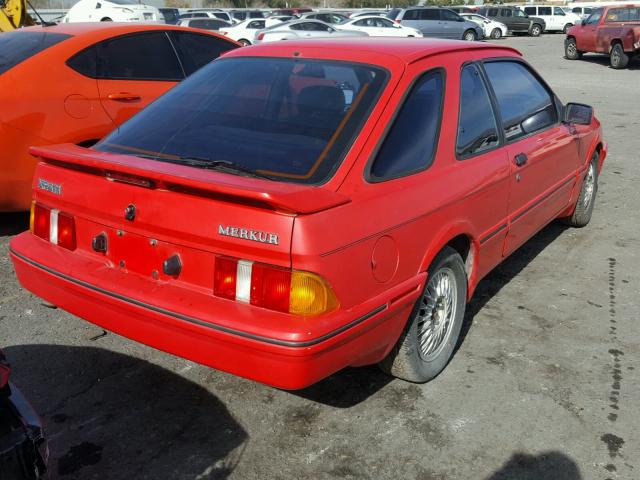 WF1BT80W2KM610859 - 1989 MERKUR XR4TI RED photo 4