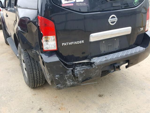 5N1AR18U25C730470 - 2005 NISSAN PATHFINDER BLACK photo 9