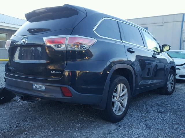 5TDBKRFH1ES023022 - 2014 TOYOTA HIGHLANDER BLACK photo 4