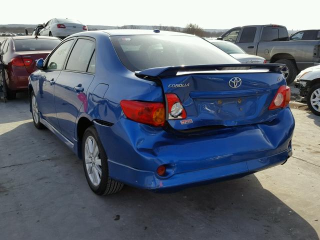 2T1BU4EE0AC437898 - 2010 TOYOTA COROLLA BA BLUE photo 3