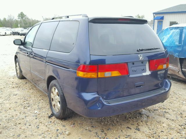 5FNRL180X4B006310 - 2004 HONDA ODYSSEY EX BLUE photo 3