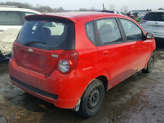 KL1TD6DE1AB053782 - 2010 CHEVROLET AVEO LS RED photo 4
