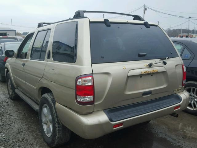 JN8DR07Y21W521291 - 2001 NISSAN PATHFINDER GOLD photo 3