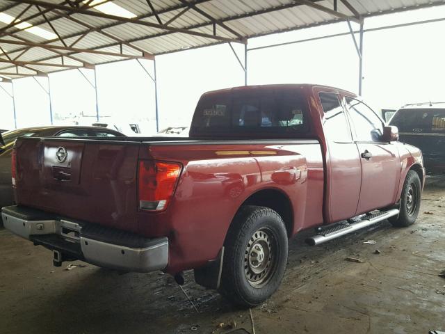 1N6AA06A74N516086 - 2004 NISSAN TITAN XE BURGUNDY photo 4