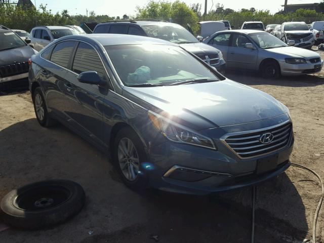 5NPE24AF2FH215773 - 2015 HYUNDAI SONATA SE BLUE photo 1