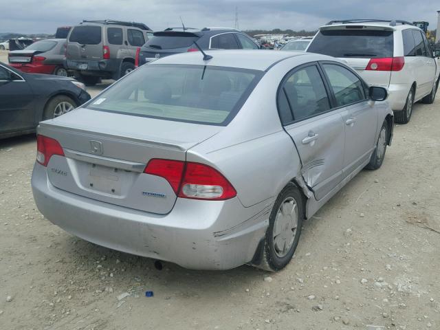 JHMFA36289S019056 - 2009 HONDA CIVIC HYBR SILVER photo 4