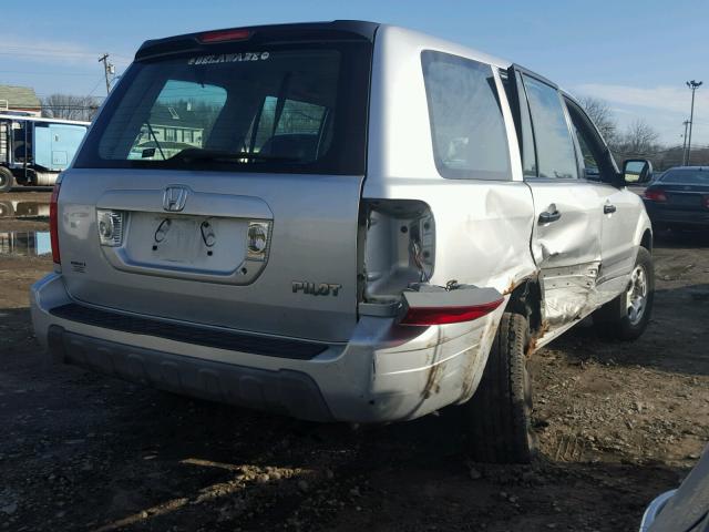 2HKYF18154H553319 - 2004 HONDA PILOT LX SILVER photo 4