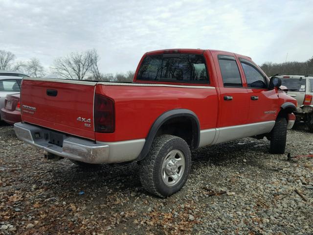 3D7KU28D03G848367 - 2003 DODGE RAM 2500 S RED photo 4