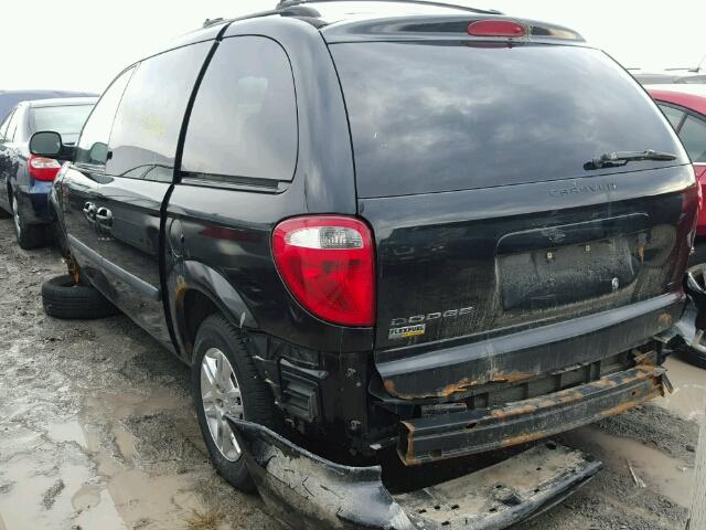 1D8GP25E07B218093 - 2007 DODGE CARAVAN SE BLACK photo 3