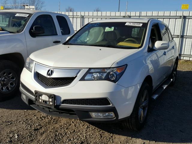 2HNYD2H44CH545932 - 2012 ACURA MDX TECHNO WHITE photo 2