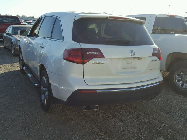 2HNYD2H44CH545932 - 2012 ACURA MDX TECHNO WHITE photo 3