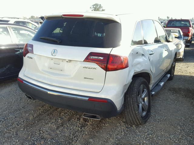 2HNYD2H44CH545932 - 2012 ACURA MDX TECHNO WHITE photo 4