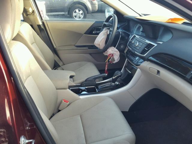 1HGCR2F30GA063685 - 2016 HONDA ACCORD LX BURGUNDY photo 5