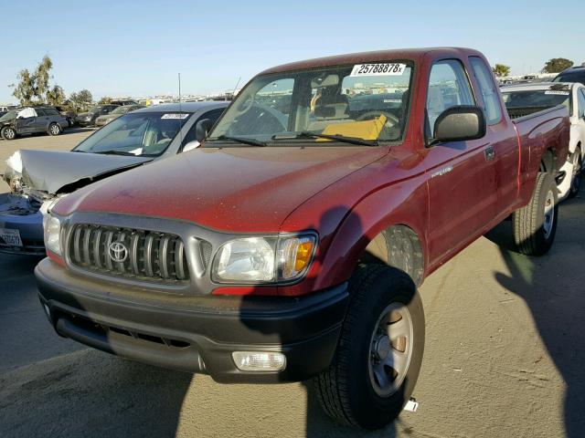 5TESN92N82Z125774 - 2002 TOYOTA TACOMA XTR RED photo 2