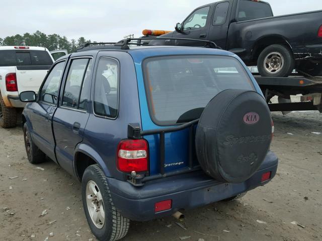 KNDJA723415064743 - 2001 KIA SPORTAGE BLUE photo 3