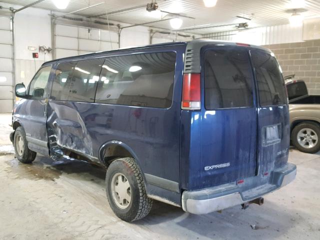 1GNFG15R7Y1150168 - 2000 CHEVROLET EXPRESS G1 BLUE photo 3