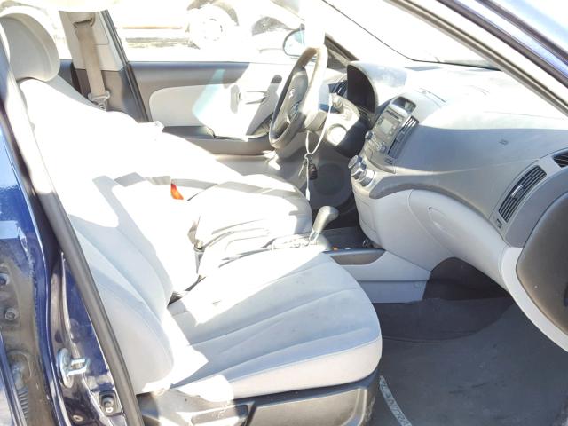 KMHDU4AD1AU184613 - 2010 HYUNDAI ELANTRA BL BLUE photo 5