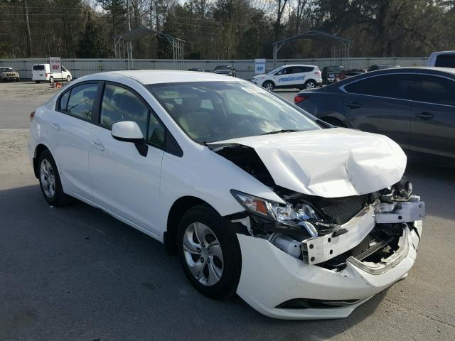 19XFB2F55DE006554 - 2013 HONDA CIVIC LX WHITE photo 1