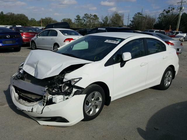 19XFB2F55DE006554 - 2013 HONDA CIVIC LX WHITE photo 2