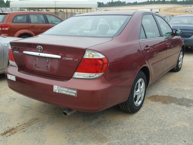 4T1BE32K56U144733 - 2006 TOYOTA CAMRY LE MAROON photo 4