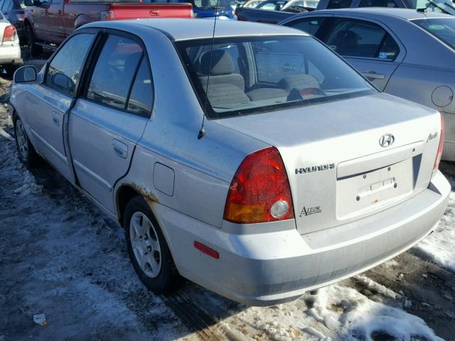 KMHCG45C73U477066 - 2003 HYUNDAI ACCENT GL SILVER photo 3